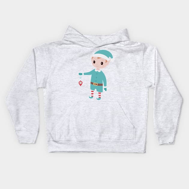 Christmas elf Kids Hoodie by MyBeautifulFiles